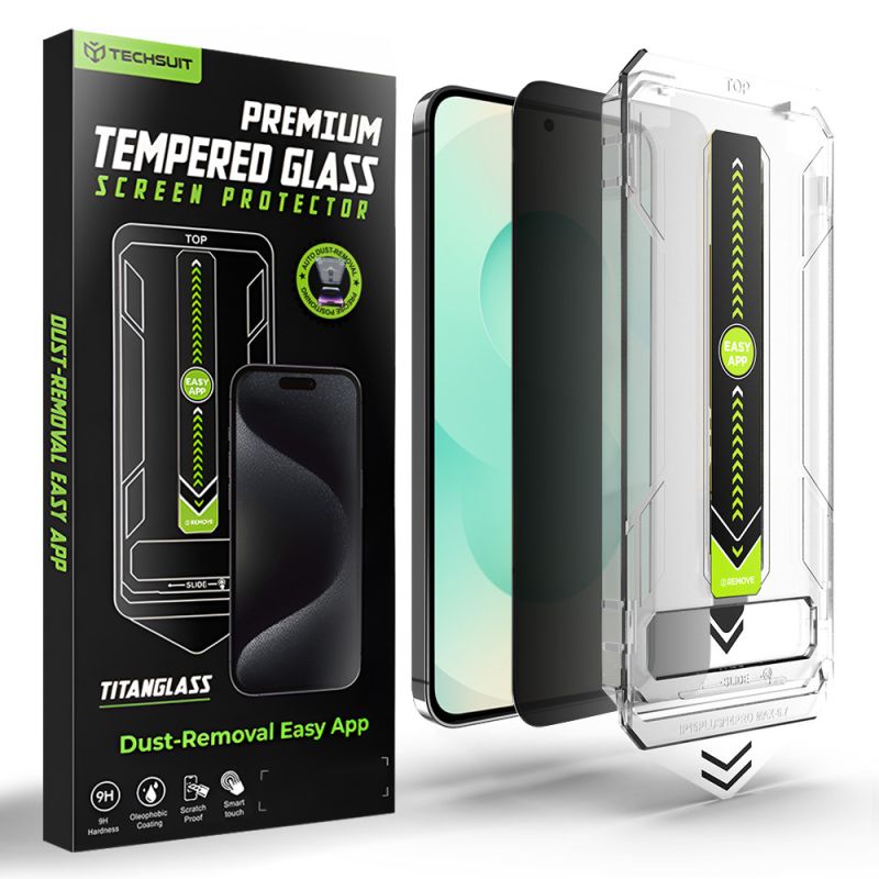 Folie pentru Samsung Galaxy S25 Plus / Galaxy S24 Plus - Techsuit TitanGlass CrystalHD [Fingerprint Unlock Compatible] - Privacy