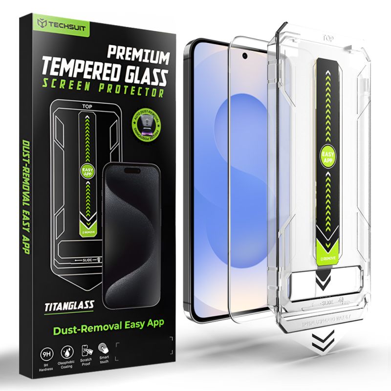 Folie pentru Samsung Galaxy S25 / Galaxy S24 - Techsuit TitanGlass CrystalHD [Fingerprint Unlock Compatible] - Clear