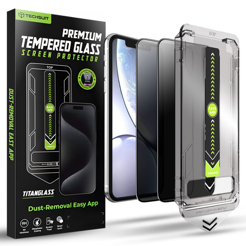 Folie pentru iPhone XR / iPhone 11 (set 2) - Techsuit TitanGlass FullCover - Privacy