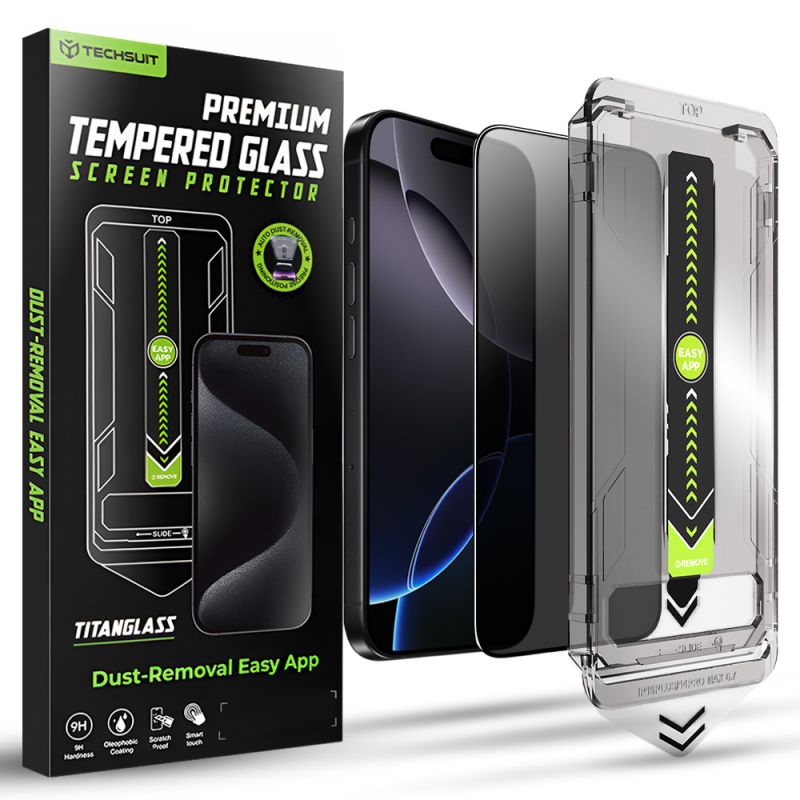 Folie pentru iPhone 16 Pro Max - Techsuit TitanGlass FullCover - Privacy