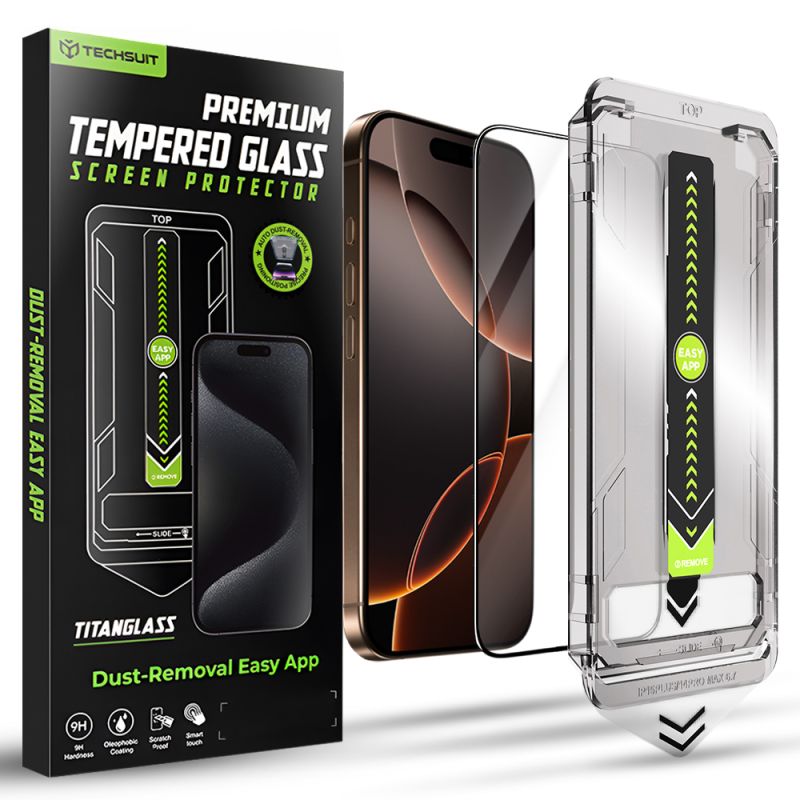 Folie pentru iPhone 16 Pro / iPhone 17 - Techsuit TitanGlass FullCover - Black