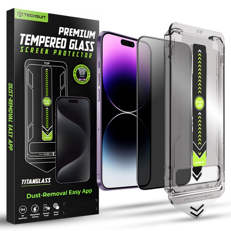 Folie pentru iPhone 14 Pro Max - Techsuit TitanGlass FullCover - Privacy
