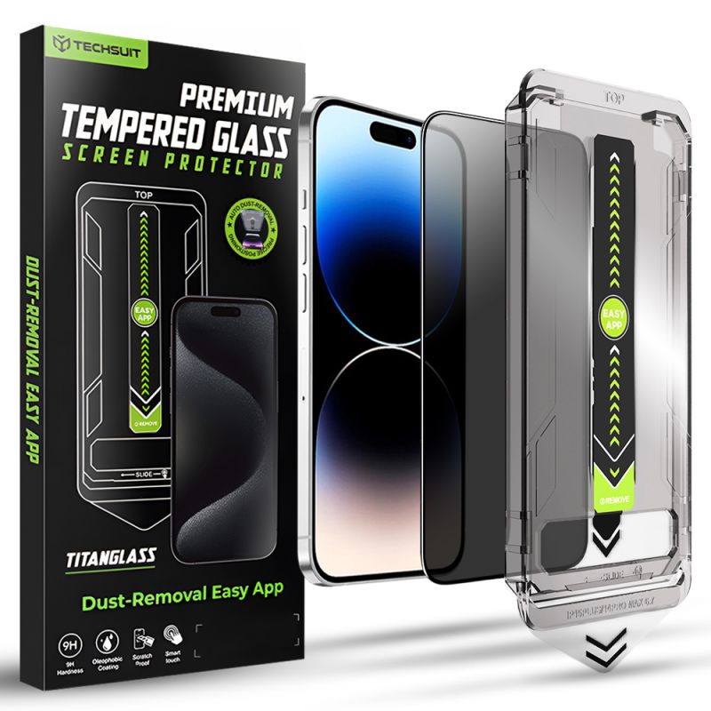 Folie pentru iPhone 14 Pro - Techsuit TitanGlass FullCover - Privacy