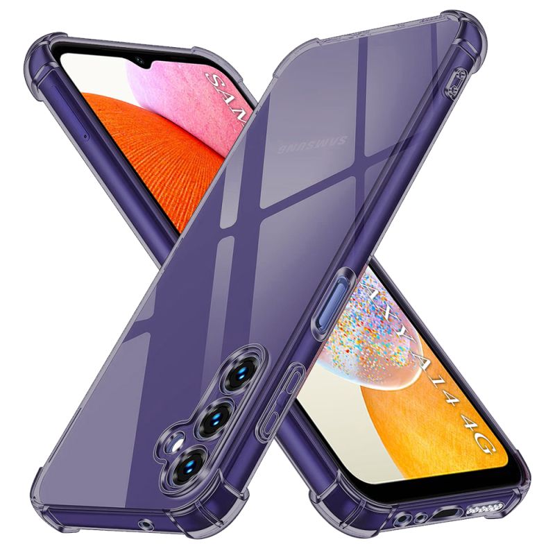 Husa pentru Samsung Galaxy A14 4G / A14 5G - Techsuit Shockproof Clear Silicone - Smoke Black
