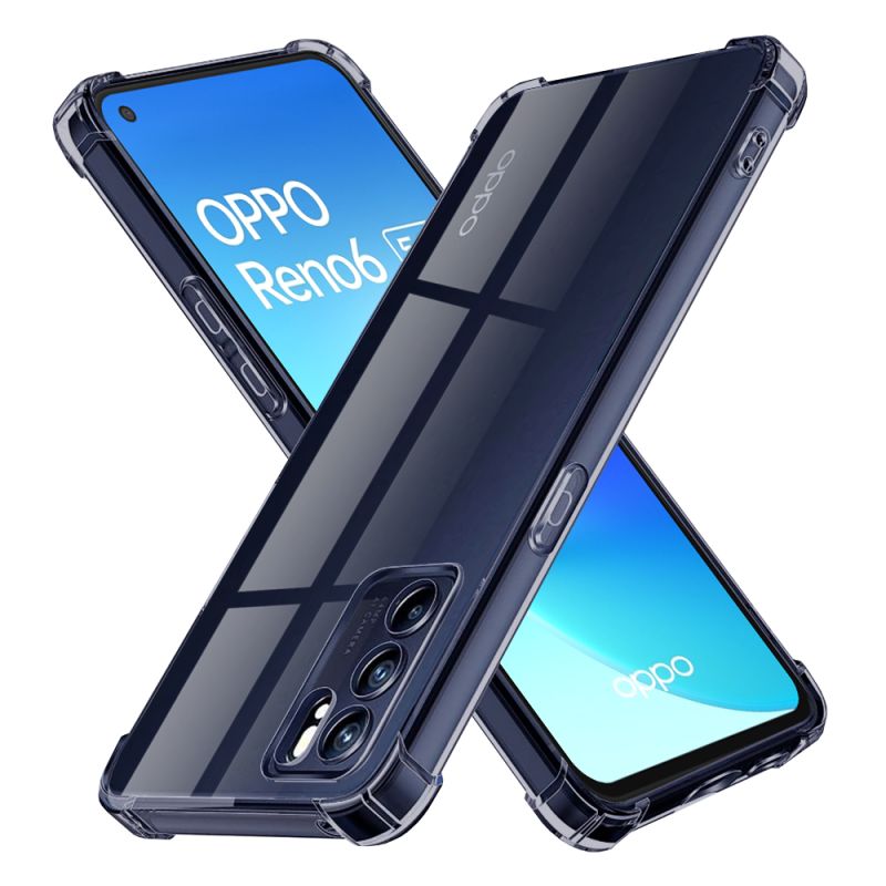 Husa pentru Oppo Reno6 5G - Techsuit Shockproof Clear Silicone - Smoke Black