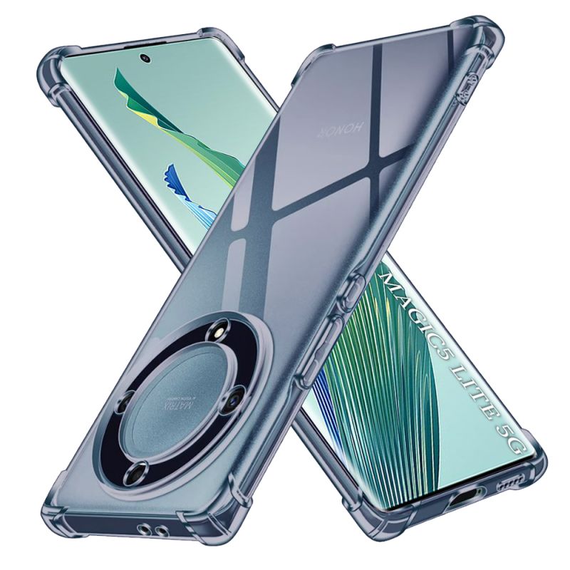 Husa pentru Honor Magic5 Lite - Techsuit Shockproof Clear Silicone - Smoke Black