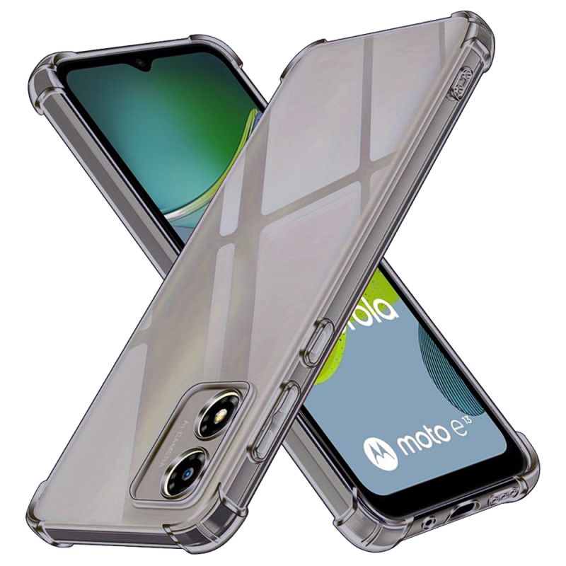 Husa pentru Motorola Moto E13 - Techsuit Shockproof Clear Silicone - Smoke Black