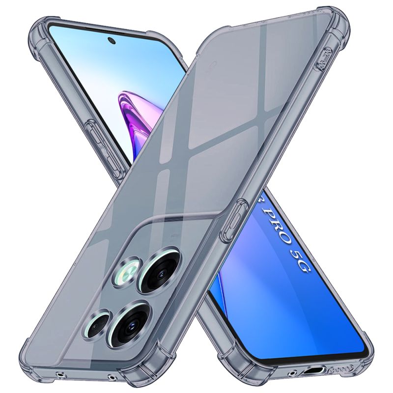 Husa pentru Oppo Reno8 Pro - Techsuit Shockproof Clear Silicone - Smoke Black