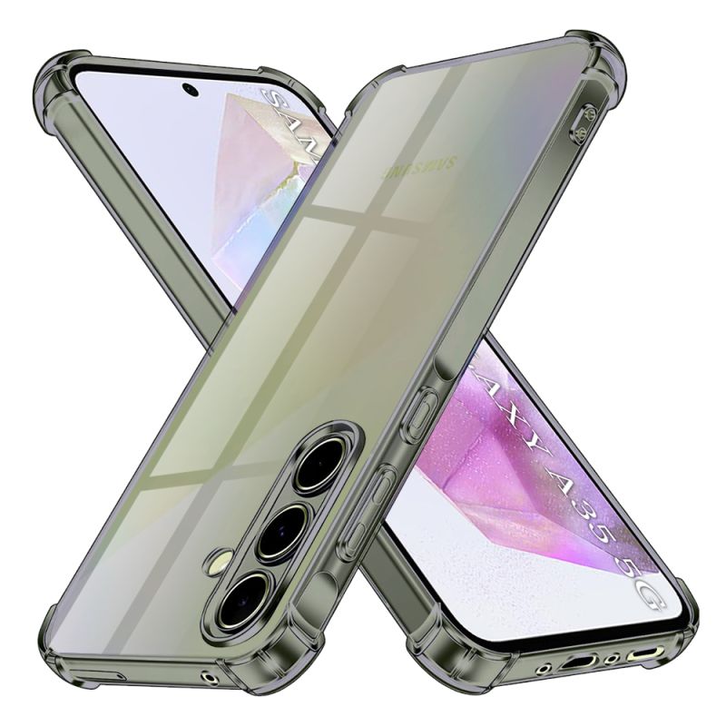 Husa pentru Samsung Galaxy A35 5G - Techsuit Shockproof Clear Silicone - Smoke Black