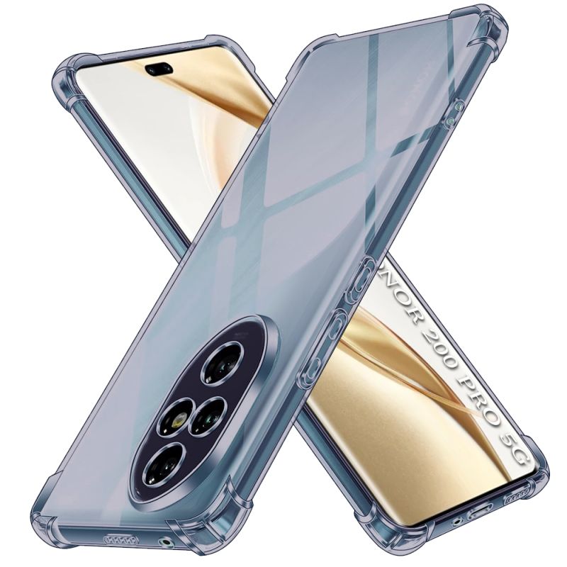 Husa pentru Honor 200 Pro - Techsuit Shockproof Clear Silicone - Smoke Black