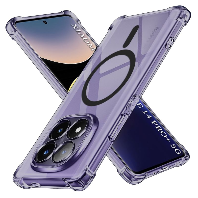 Husa pentru Xiaomi Redmi Note 14 Pro+ 5G - Techsuit Shockproof Clear Silicone MagSafe - Smoke Black