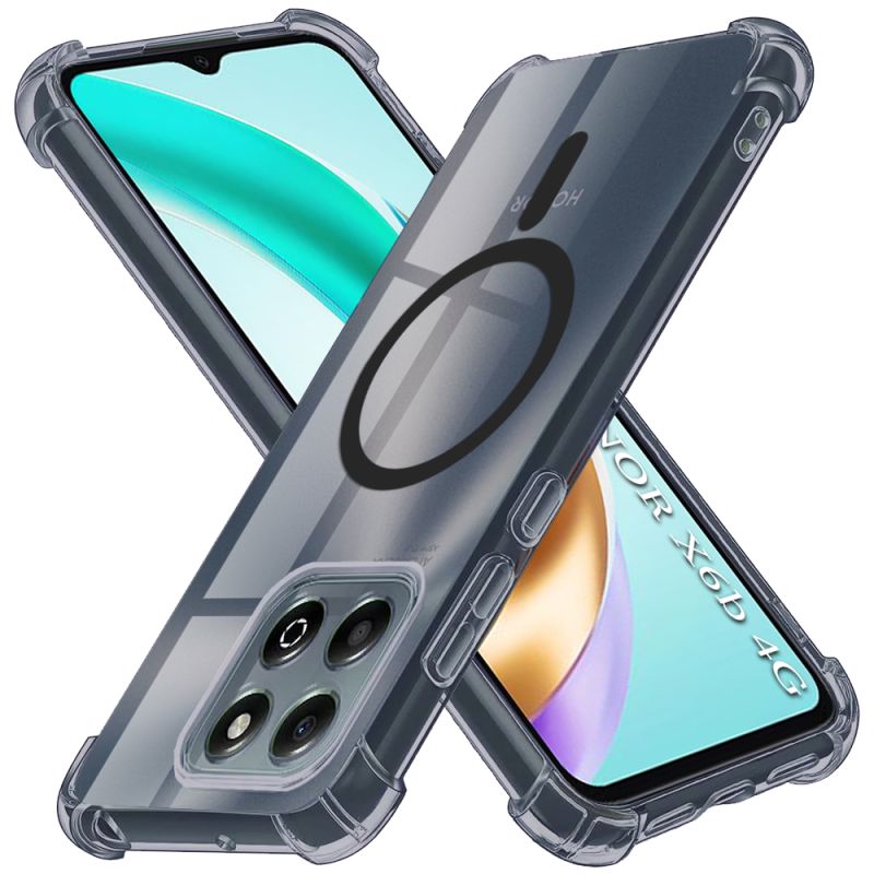 Husa pentru Honor X6b - Techsuit Shockproof Clear Silicone MagSafe - Smoke Black