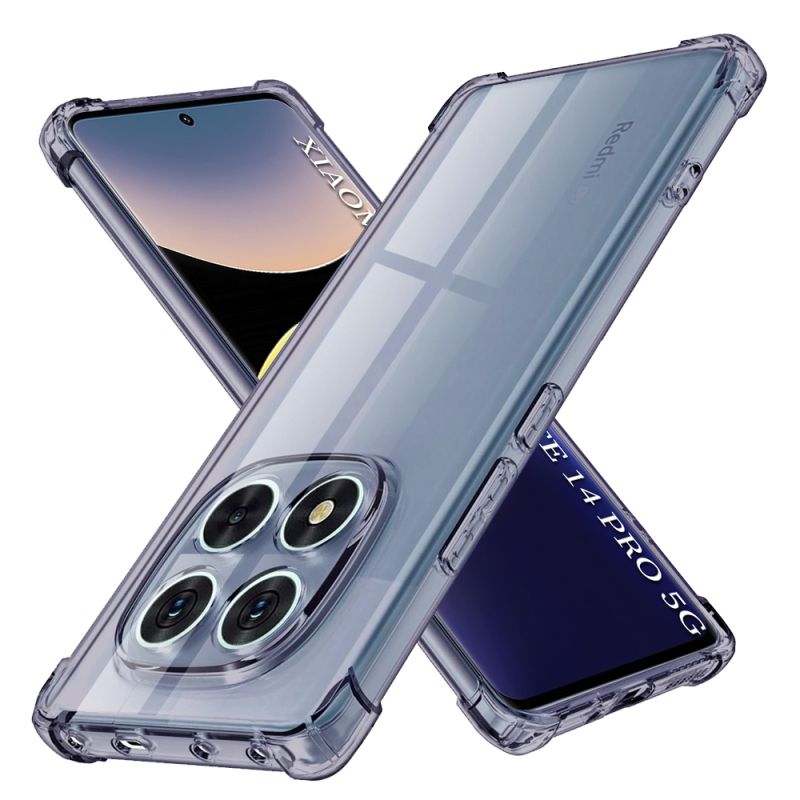 Husa pentru Xiaomi Redmi Note 14 Pro 5G / Poco X7 - Techsuit Shockproof Clear Silicone - Smoke Black