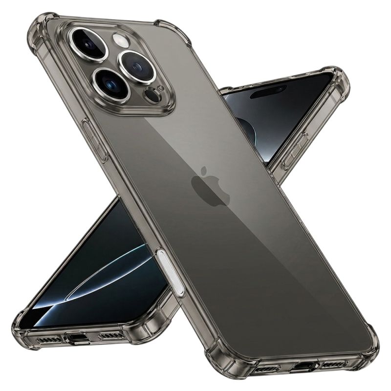 Husa pentru iPhone 16 Pro - Techsuit Shockproof Clear Silicone - Smoke Black