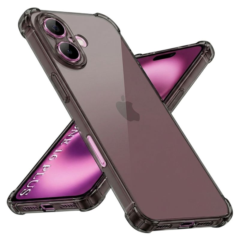 Husa pentru iPhone 16 Plus - Techsuit Shockproof Clear Silicone - Smoke Black