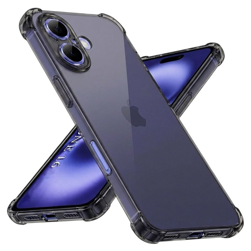 Husa pentru iPhone 16 - Techsuit Shockproof Clear Silicone - Smoke Black