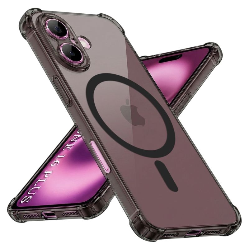 Husa pentru iPhone 16 Plus - Techsuit Shockproof Clear Silicone MagSafe - Smoke Black