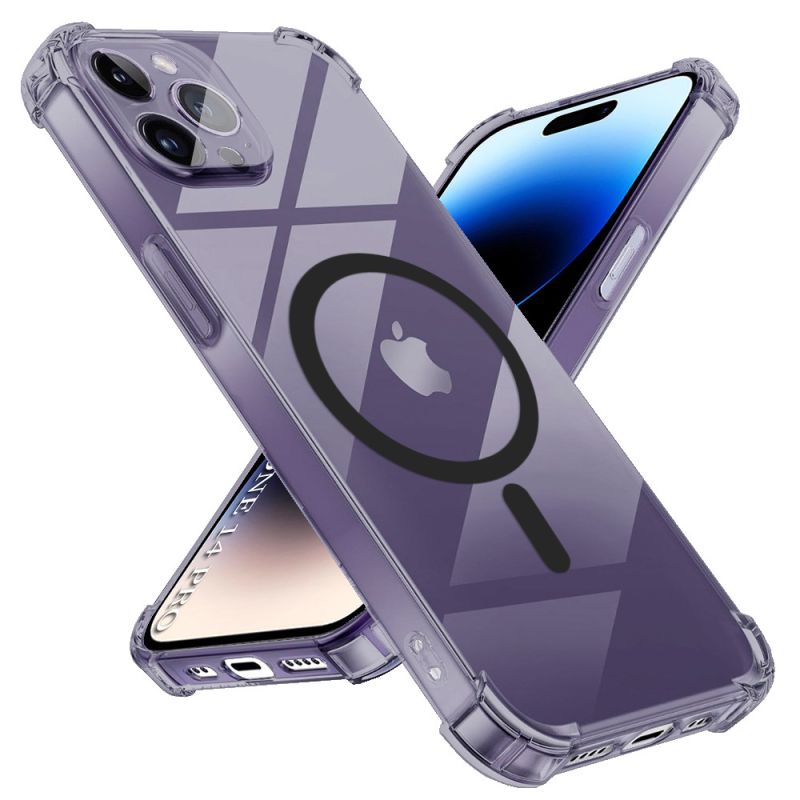 Husa pentru iPhone 14 Pro - Techsuit Shockproof Clear Silicone MagSafe - Smoke Black