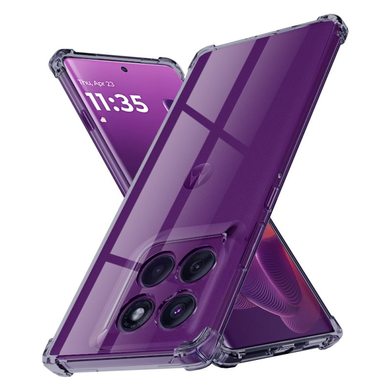 Husa pentru Motorola Edge 60 Pro - Techsuit Shockproof Clear Silicone - Smoke Black