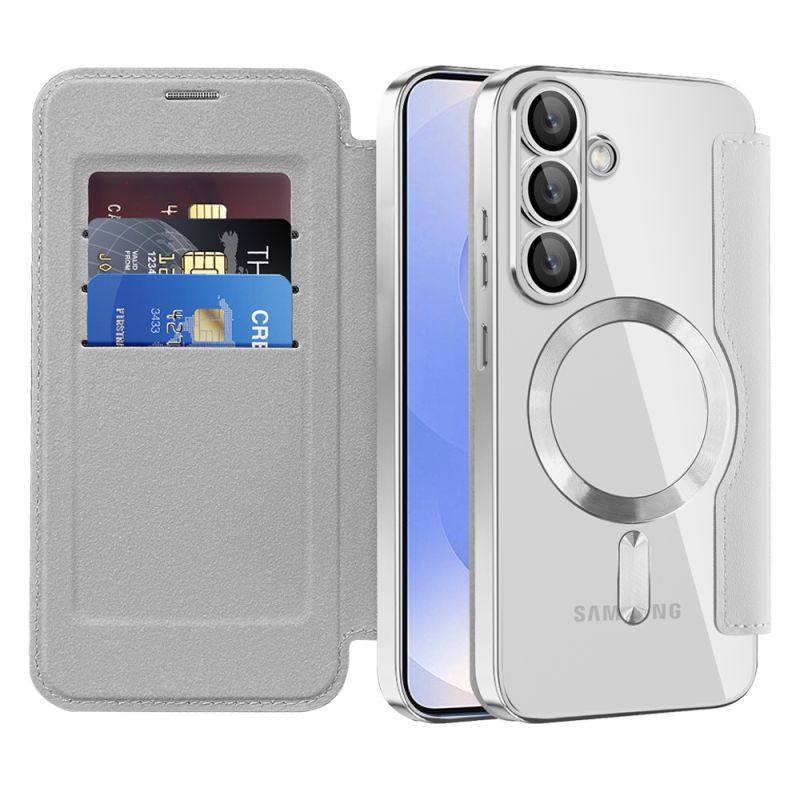 Husa pentru Samsung Galaxy S25 - Techsuit SmartMag Book Case - Gray