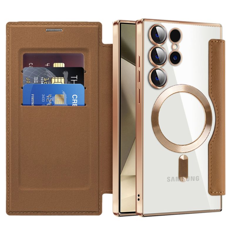 Husa pentru Samsung Galaxy S24 Ultra - Techsuit SmartMag Book Case - Brown