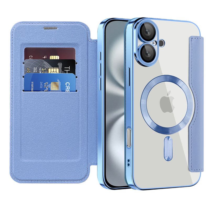 Husa pentru iPhone 16 Plus - Techsuit SmartMag Book Case - Light Blue