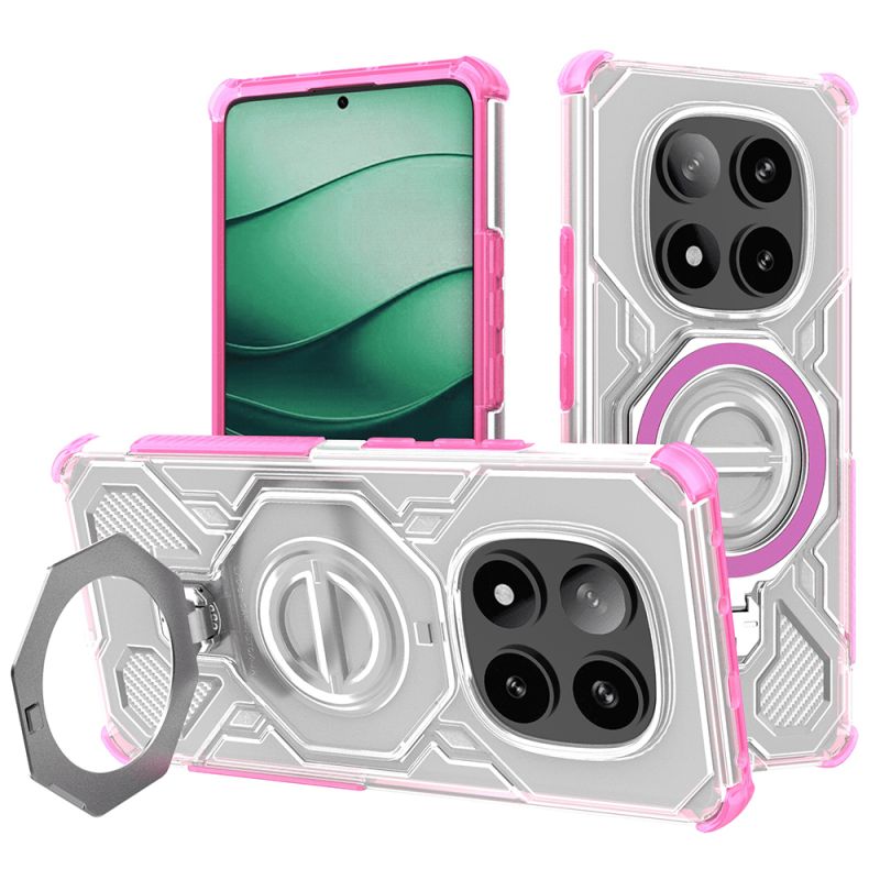 Husa pentru Xiaomi Redmi Note 14 Pro 5G / Poco X7 - Techsuit Carbon Shield PRO - Pink Transparent