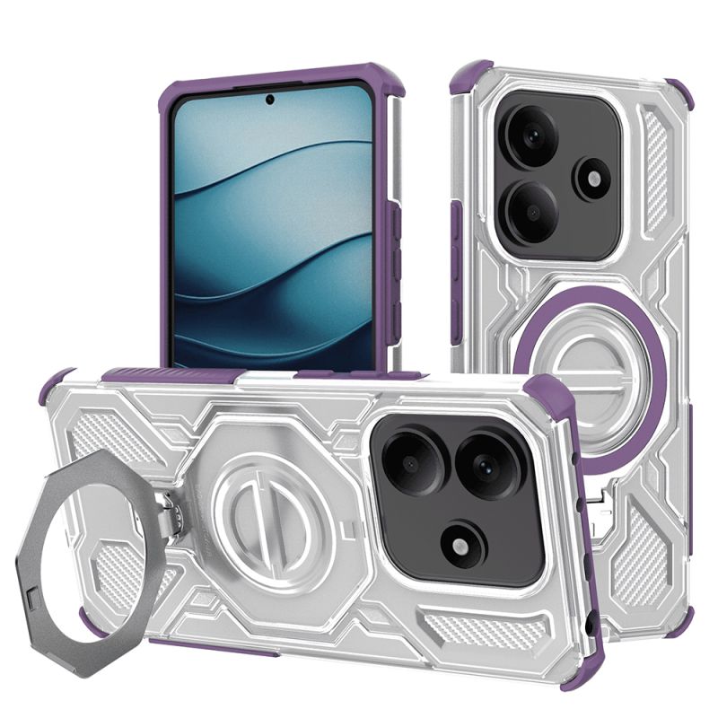 Husa pentru Xiaomi Redmi Note 14 5G - Techsuit Carbon Shield PRO - Purple Transparent
