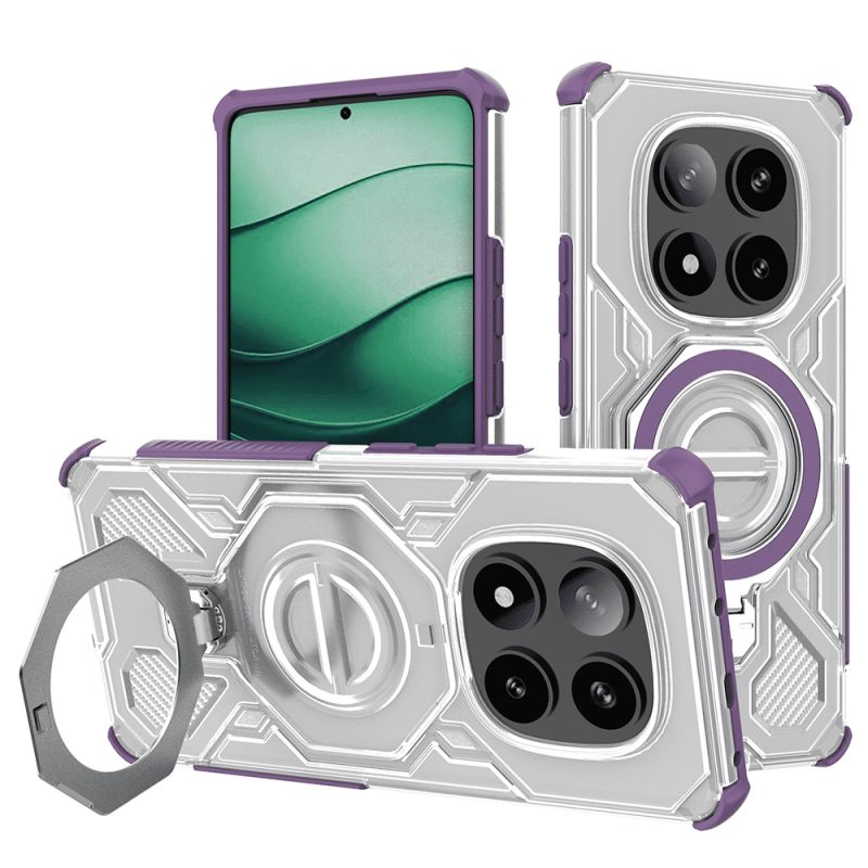 Husa pentru Xiaomi Redmi Note 14 Pro+ 5G - Techsuit Carbon Shield PRO - Purple Transparent