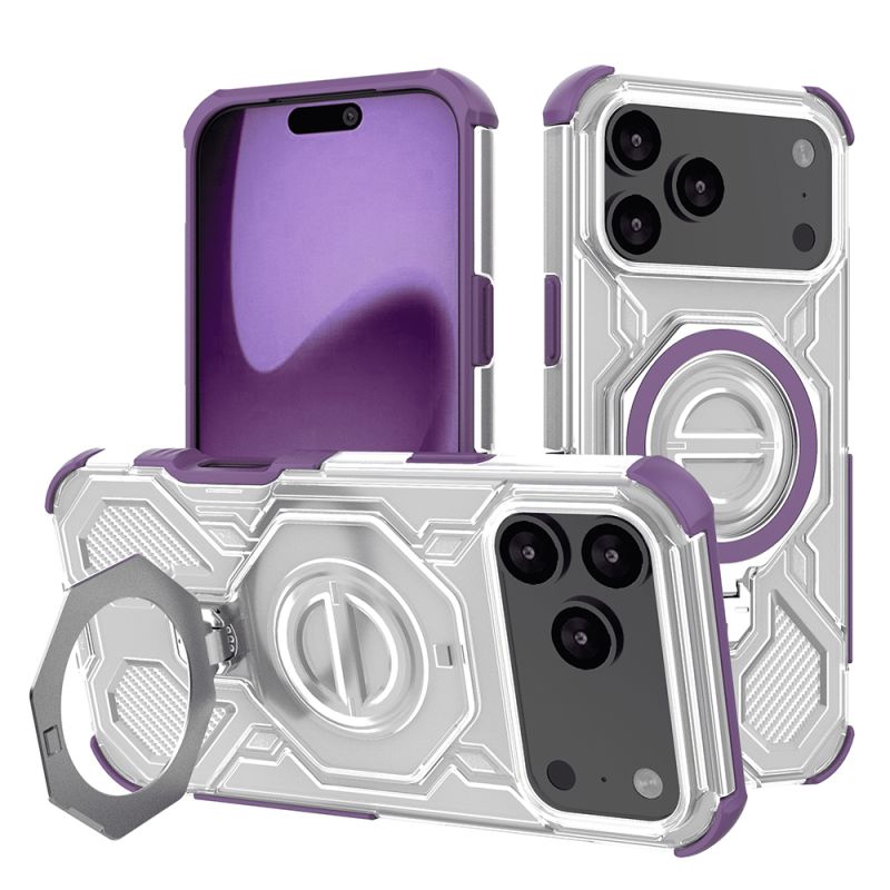 Husa pentru iPhone 17 Pro Max - Techsuit Carbon Shield PRO - Purple Transparent