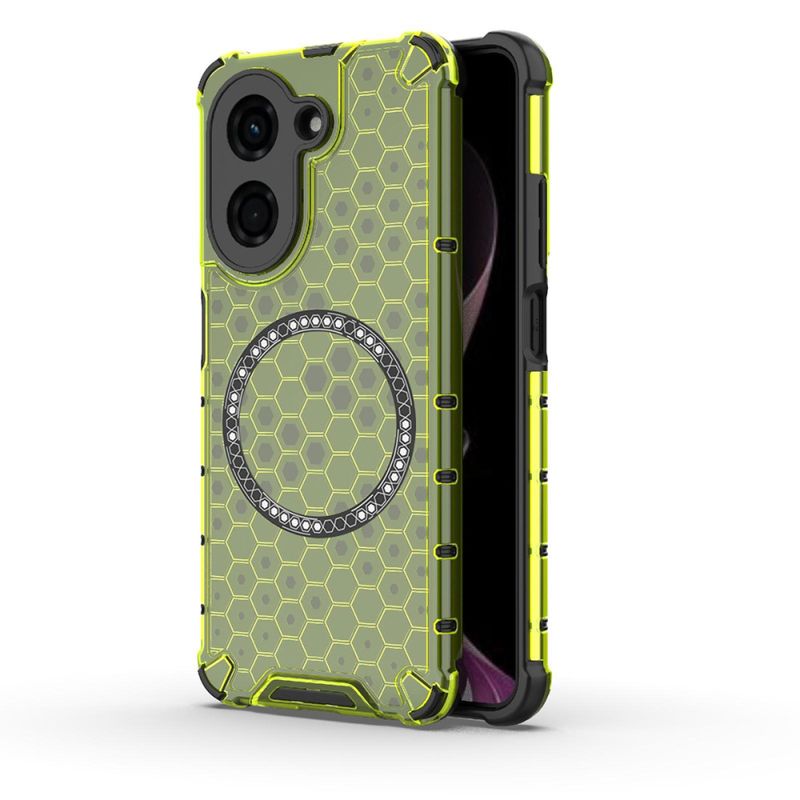 Husa transparenta pentru Xiaomi Redmi A5 4G (Regional) - Techsuit HoneyComb Shield MagSafe - Lime Green