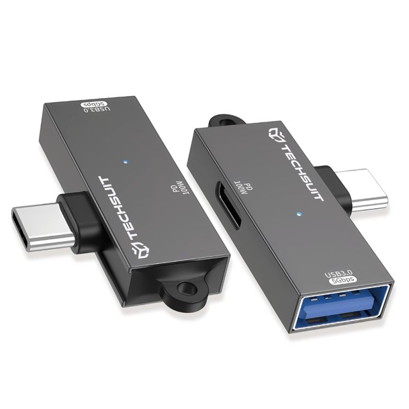Adaptor Type-C, USB3.0, PD100W, 5Gbps - Techsuit DataBlitz (A21) - Gray