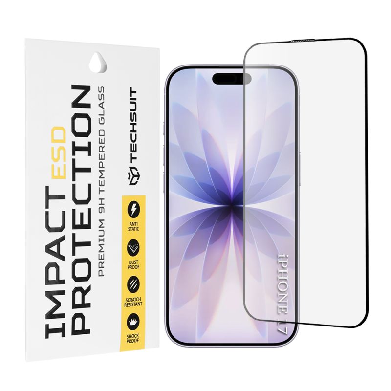 Folie pentru iPhone 17 - Techsuit ESD Glass - Black