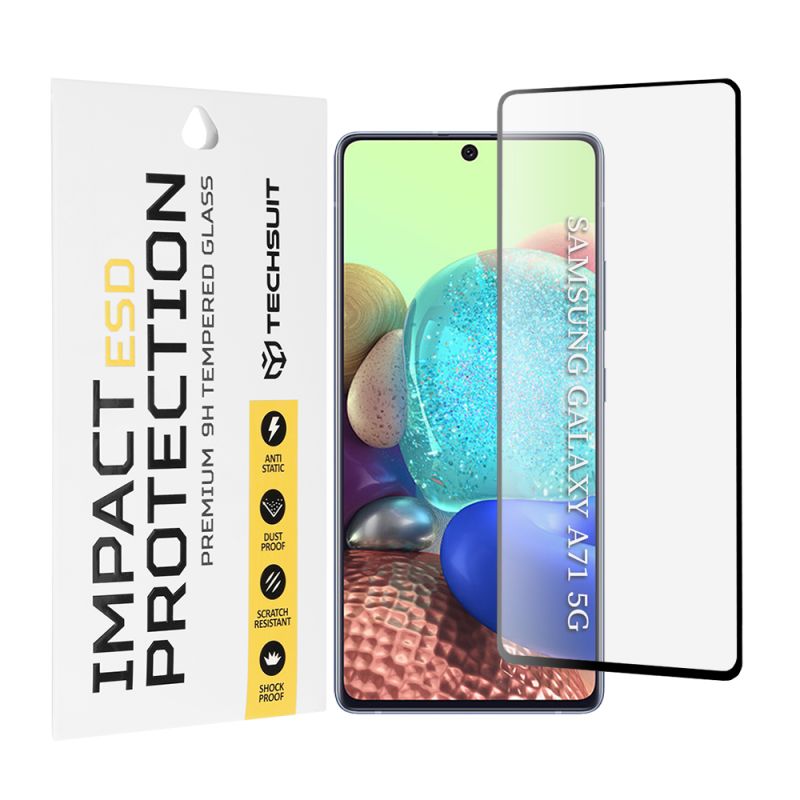 Folie pentru Samsung Galaxy A71 4G / A71 5G / Note 10 Lite / M51 - Techsuit ESD Glass - Black