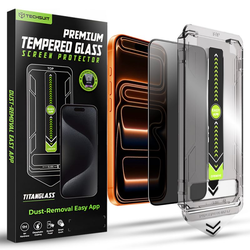 Folie pentru iPhone 17 Pro Max - Techsuit TitanGlass FullCover - Privacy