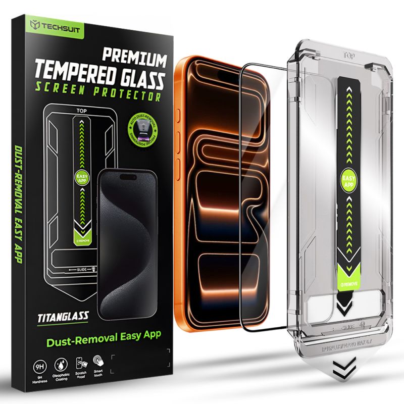 Folie pentru iPhone 18 Pro Max / iPhone 17 Pro Max - Techsuit TitanGlass FullCover - Black