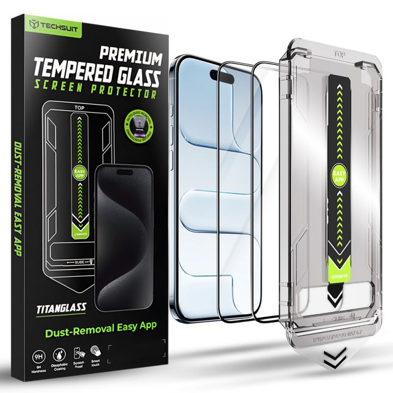Folie pentru iPhone 17 Air (set 2) - Techsuit TitanGlass FullCover - Black