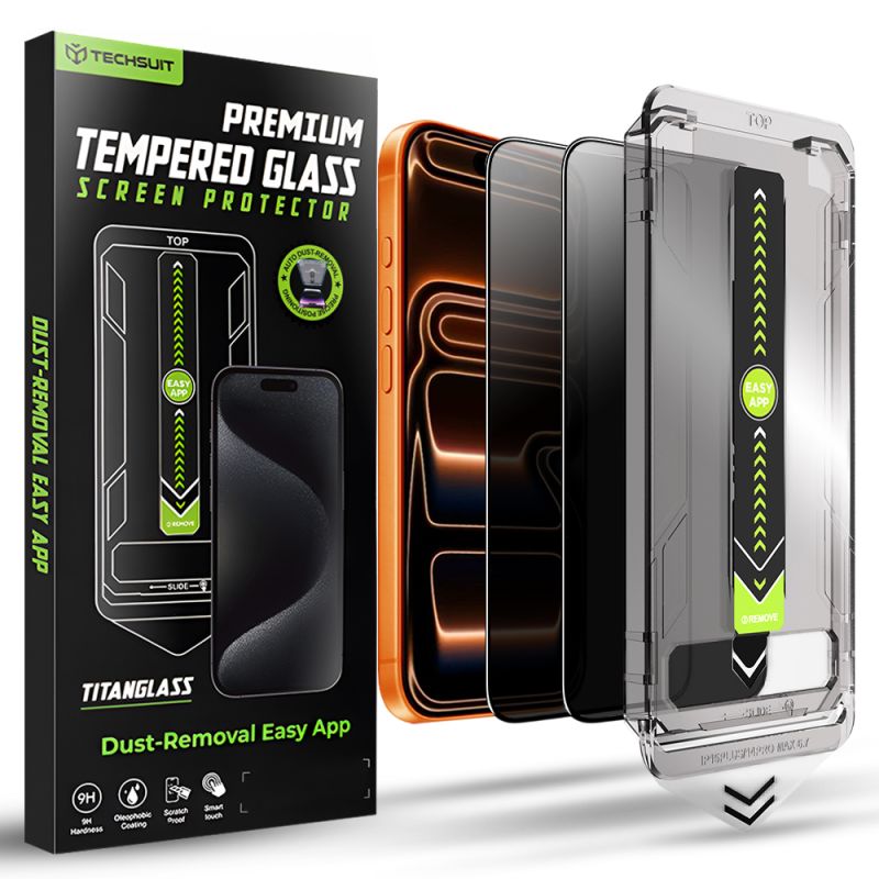 Folie pentru iPhone 17 Pro Max (set 2) - Techsuit TitanGlass FullCover - Privacy