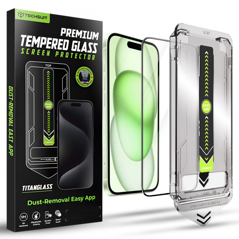 Folie pentru iPhone 15 Plus / iPhone 16 Plus - Techsuit TitanGlass FullCover - Black
