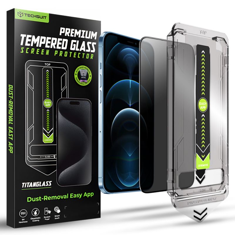 Folie pentru iPhone 12 Pro Max - Techsuit TitanGlass FullCover - Privacy