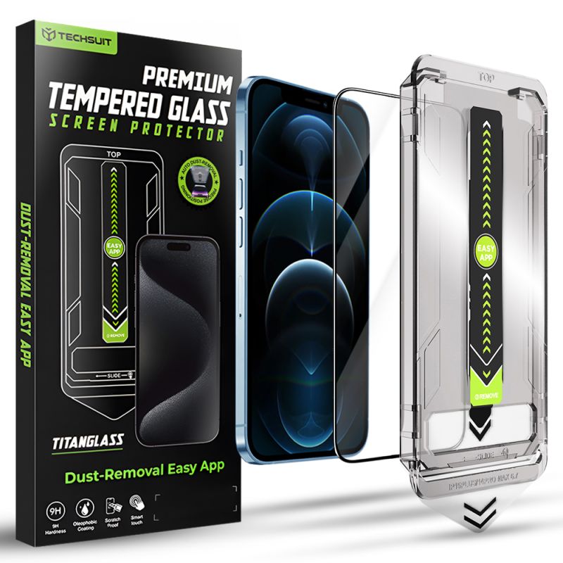 Folie pentru iPhone 12 Pro Max - Techsuit TitanGlass FullCover - Black