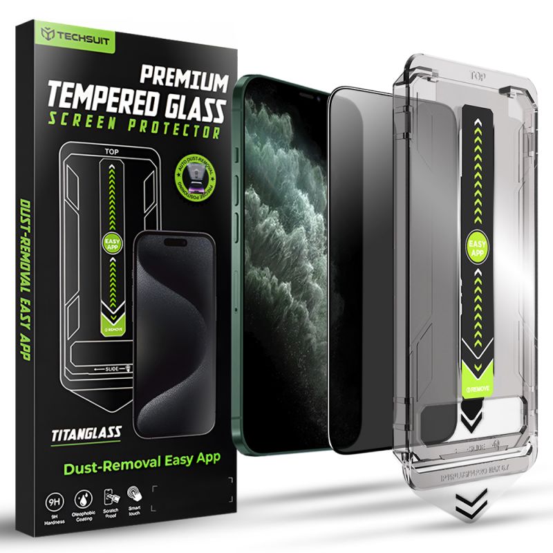 Folie pentru iPhone XS Max / iPhone 11 Pro Max - Techsuit TitanGlass FullCover - Privacy
