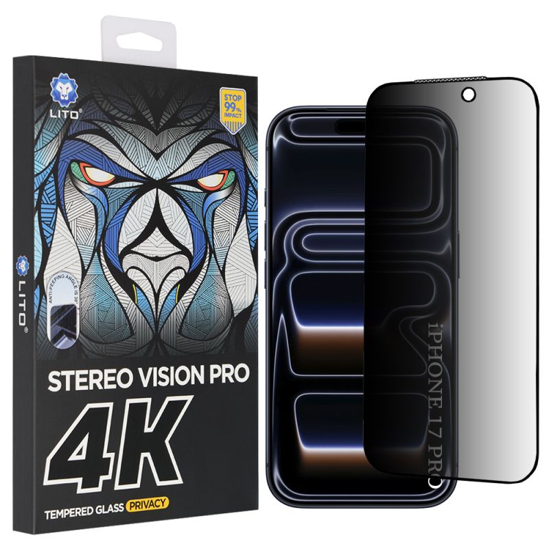 Folie pentru iPhone 17 Pro - Lito D+ Max 4K Privacy - Black