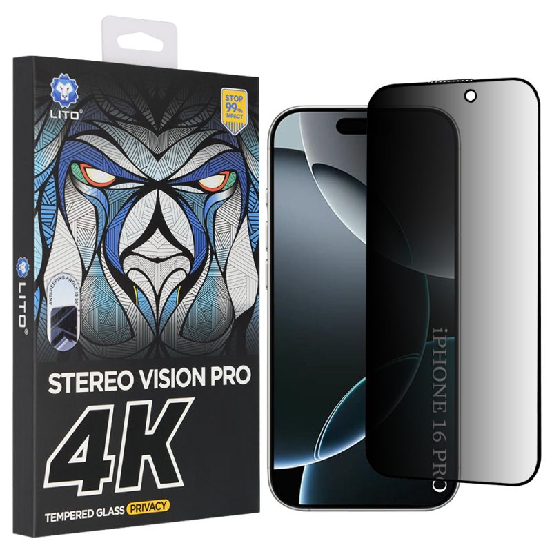 Folie pentru iPhone 17 / iPhone 16 Pro - Lito D+ Max 4K Privacy - Black