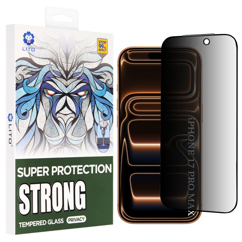 Folie pentru iPhone 17 Pro Max - Lito D+ Max Strong Privacy - Black