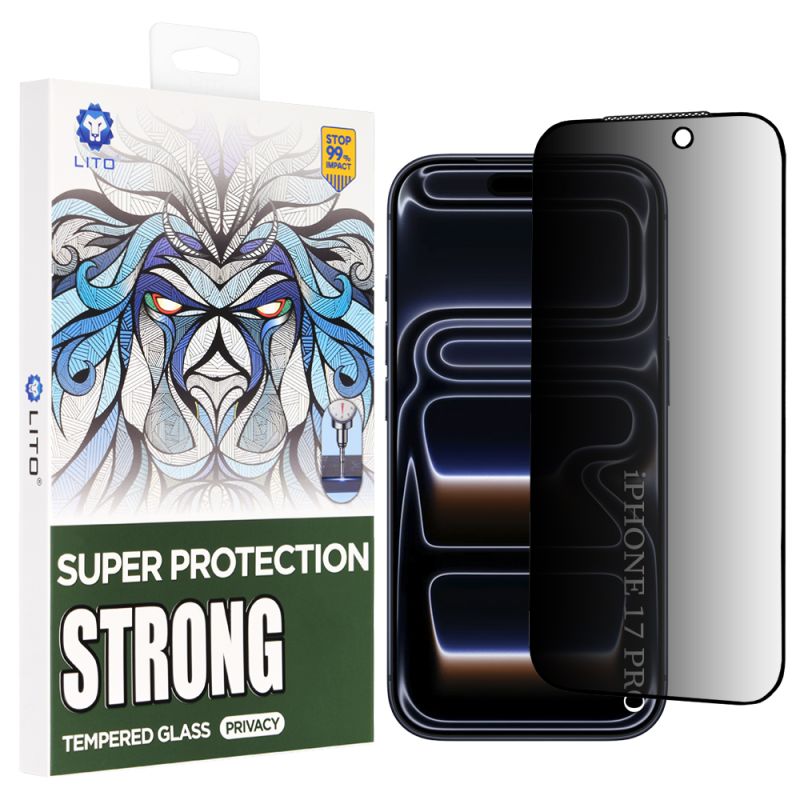 Folie pentru iPhone 17 Pro - Lito D+ Max Strong Privacy - Black