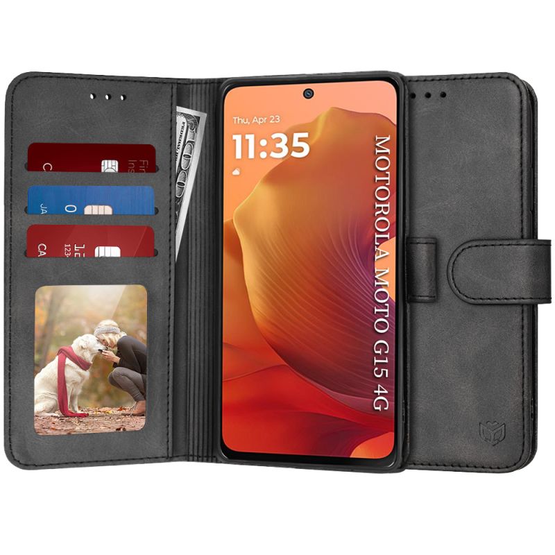 Husa pentru Motorola Moto G15 / G15 Power / G17 / G17 Power - Techsuit Diary Book - Black