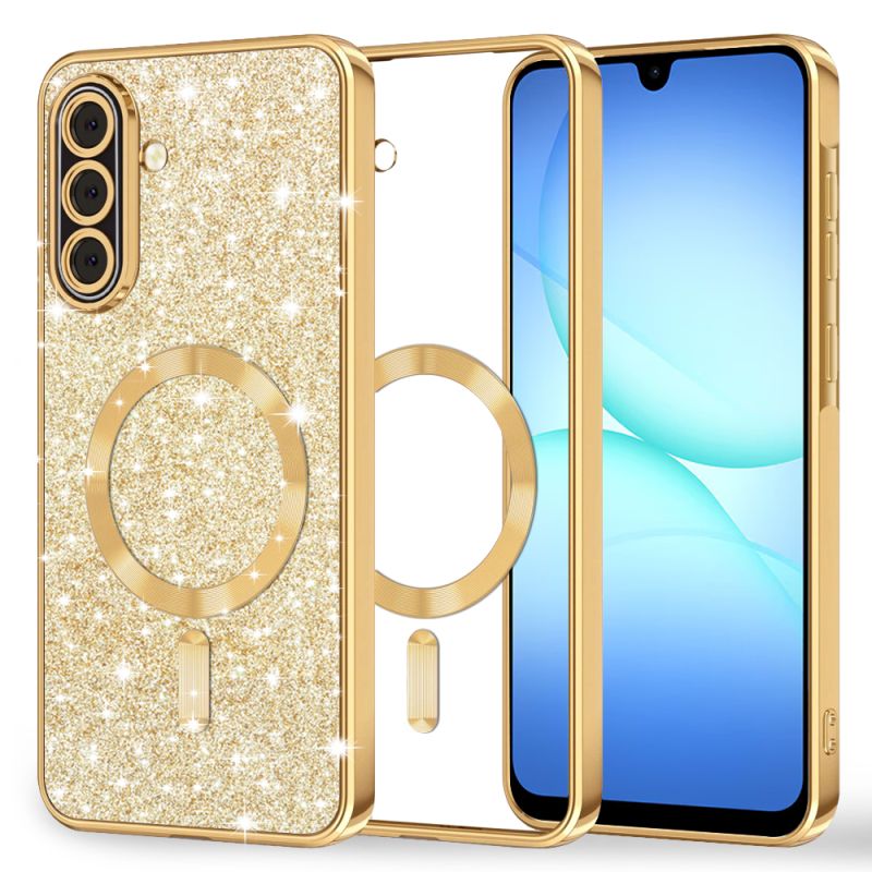 Husa pentru Samsung Galaxy A17 5G / A17 4G / M17 / F17 / A18 5G - Techsuit Luxury Glitter MagSafe - Gold