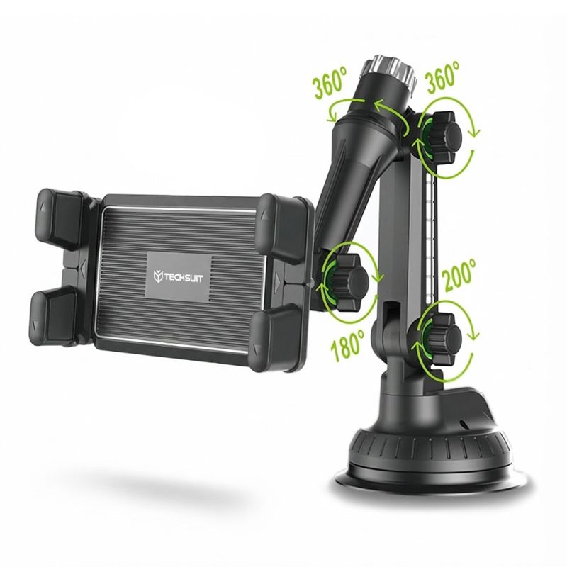 Suport pentru Masina, Universal, Ajustabil 360° - Techsuit TabbyX (ST1) - Black