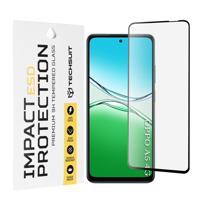 Folie pentru Oppo A5 4G / A5 5G / A5m 4G - Techsuit ESD Glass - Black